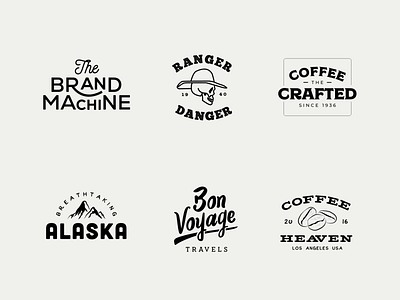 Retro Logos badge brand identity branding coffee design flat illustration logo minimal modern old retro typography vintage