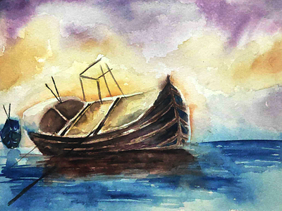The Boat art artwork creative design illustration painting watercolor