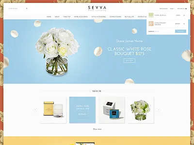 Sevva clean commerce design flat shop slider ui ux web