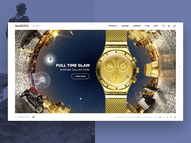 swatch slider animation ecommerce flat gif grid shop social sport ui ux watches web