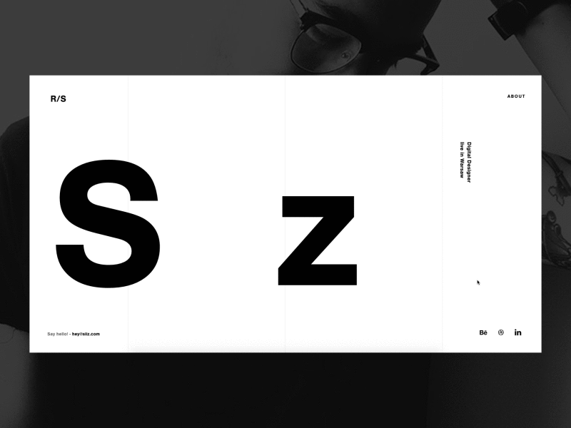 R / S animation awwwards clean grid layout parallax portfolio typography website