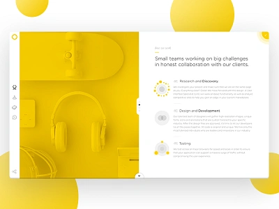 BigDropInc - About clean digital grid icon scroll slider studio typography ui ux