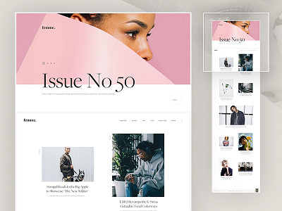 femme article case study clean editorial grid layout logo magazine typography