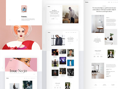 femme behance editorial grid landing layout logo magazine minimal slider typography web