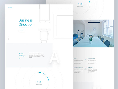 Strategik about flat grid illustration landing layout logo minimal typography ui ux web