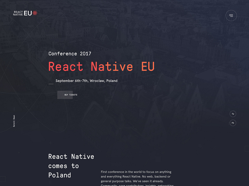 React Native Conference by Ruslan Siiz on Dribbble