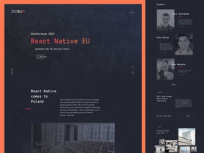 React Native Conference conference event flat grid icons landing typography ui ux web