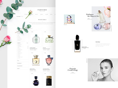 Perfumes E-store ecommerce grid instagram landing layout logo minimal perfumes photography shop typography web