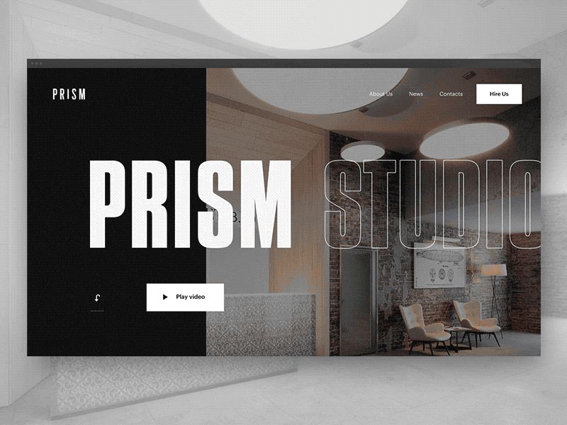Prism gif grid instagram landing logo minimal promo studio tattoo typography ui video
