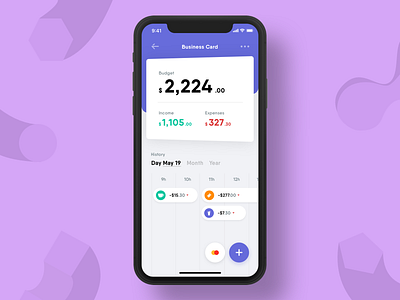 YoPay app bank card finance ios mobile pay timeline typography ui ux