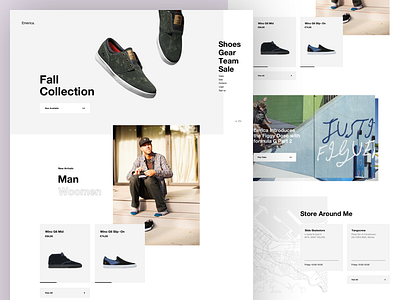 Emerica ecommerce grid instagram landing layout logo minimal perfumes photography shop typography web