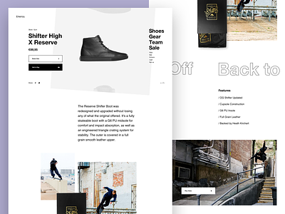 Emerica - PDP ecommerce grid layout logo minimal product page reviews shop skate typography web