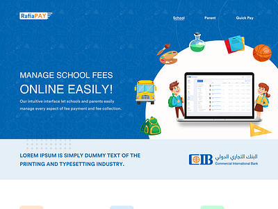 Rafiapay, Manage School Fees Online Easily ui vector web