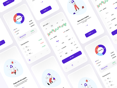 Crypcoin app app design bitcoin crypto crypto currency crypto exchange crypto wallet cryptocurrency exchange illustration ios mobile app mobile ui onboarding uidesign
