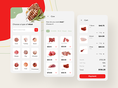 Meat Shop app app design butchery meat meat shop ui uidesign