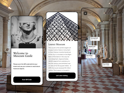 AR - Museum guide app app design augmented reality augmentedreality mobile app mobile ui museum ui ui design uidesign