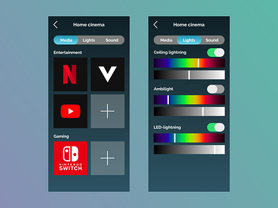 Settings for home cinema