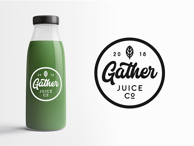 Gather Juice Co Packaging branding clean design flat illustration lettering logo packaging typography vector