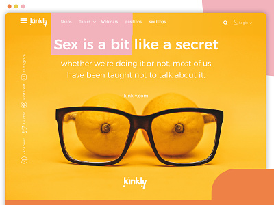 kinkly - Magazine blog regarding sex talk 18design article blog design blog page landingpage magazine nude sex sexuality story ui uidesign user experience ux web design