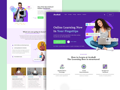 Online Learning Landing Page Design animation class course design e learning educations landing landing page learning minimal minimal website online online course online school school student ui ui design web design website design