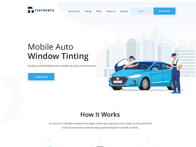 Car/Automobiles Window Tinting  Landing Page Design