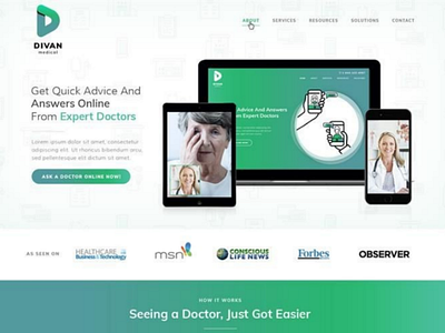 Doctors consultations online advice application website design