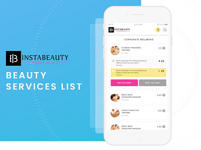 Instabeauty - Beauty Salon Services List design designs mobile mobile app mobile app design mobile app development mobile application mobile apps mobile design mobile ui ui uidesign uidesigns uiux ux uxdesigns