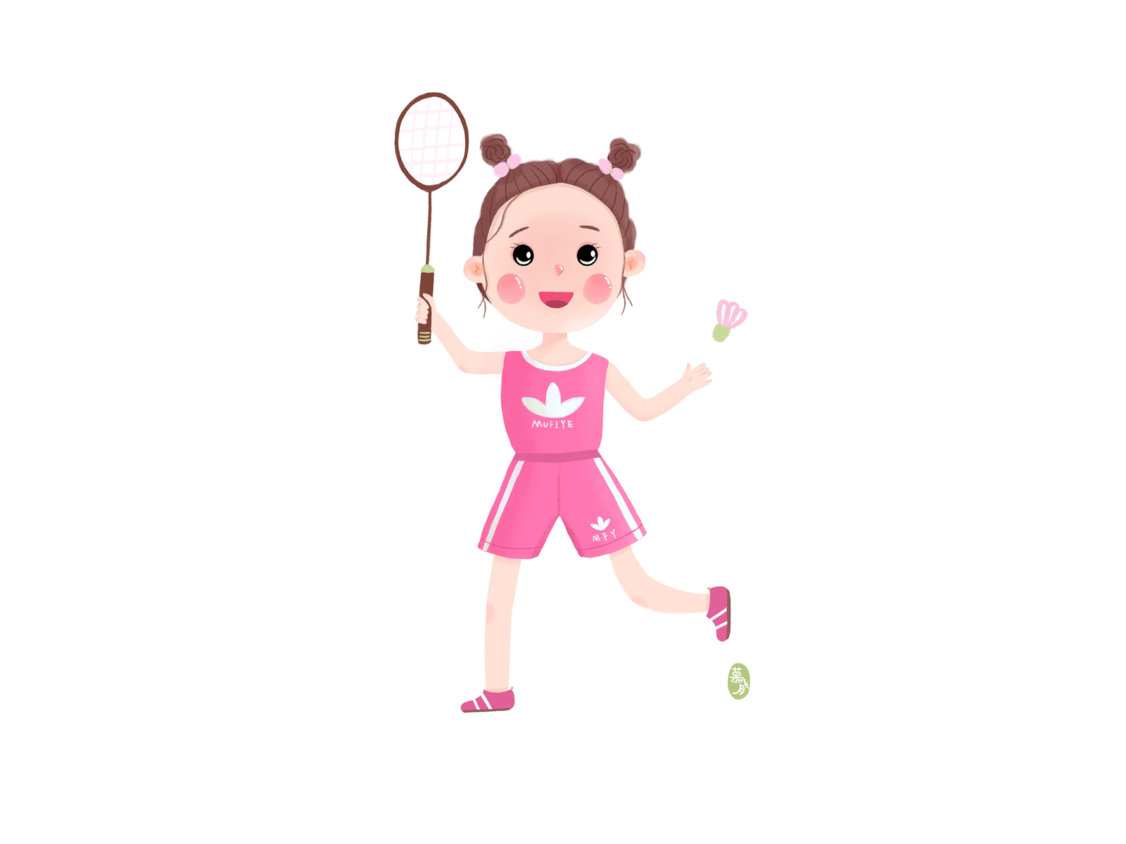 A little girl playing badminton by mufiye on Dribbble