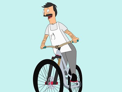 Bobs Burger Goes Mtn Biking bobs burgers cartoon illustration mountain biking