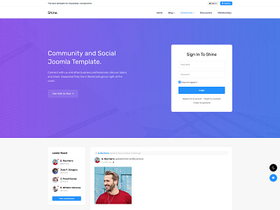 Bold Shine - Multipurpose Joomla template blog business community dating forums membership social network