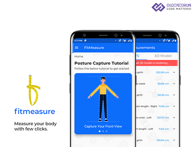 Fitmeasure Human Body Measurement AI app ai apps android app android app design mobile design mobile ui ui ux