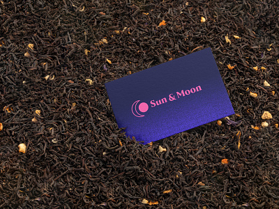 Sun & Moon Tea branding businesscard food and drink logo moon pink sun tea tea logo