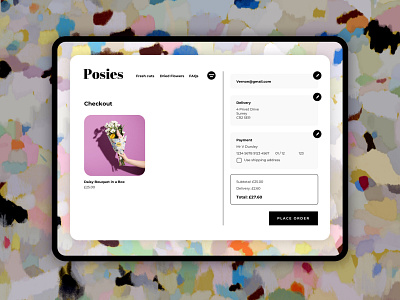 002 #DailyUI - Payment Screen branding dailyui dailyuichallenge design e commerce webiste florist website florists flowers pattern design payment screen ui ui design user interface ux webdesign