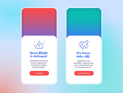011 #DailyUI Flash Message 011 app design dailyui dailyui011 dailyui100 dailyuichallenge design error message flash message gradient mobile ui travel travel app ui user experience user interface design ux