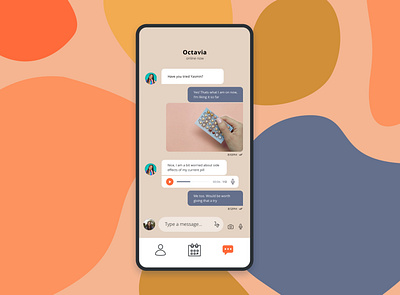 013 - #DailyUI - Chat birth control app chat contraception app live chat mobile ui ui ux