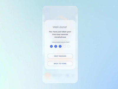 016 #DailyUI Meditation Pop up app design dailyui dailyui016 dailyuichallenge design glassmorphic meditate meditation meditation app mindfullness popup ui ux