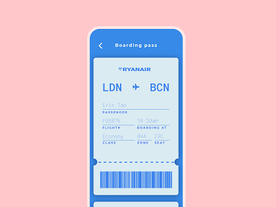 024 #DailyUI Boarding Pass boarding pass branding dailyui dailyuichallenge digital design mobile ui travel travel app travel app design ui ui design ux