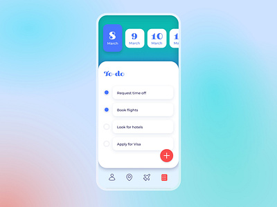 042  #DailyUI TRAVEL App To-do List