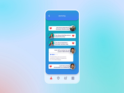 047  #DailyUI TRAVEL App Activity Feed