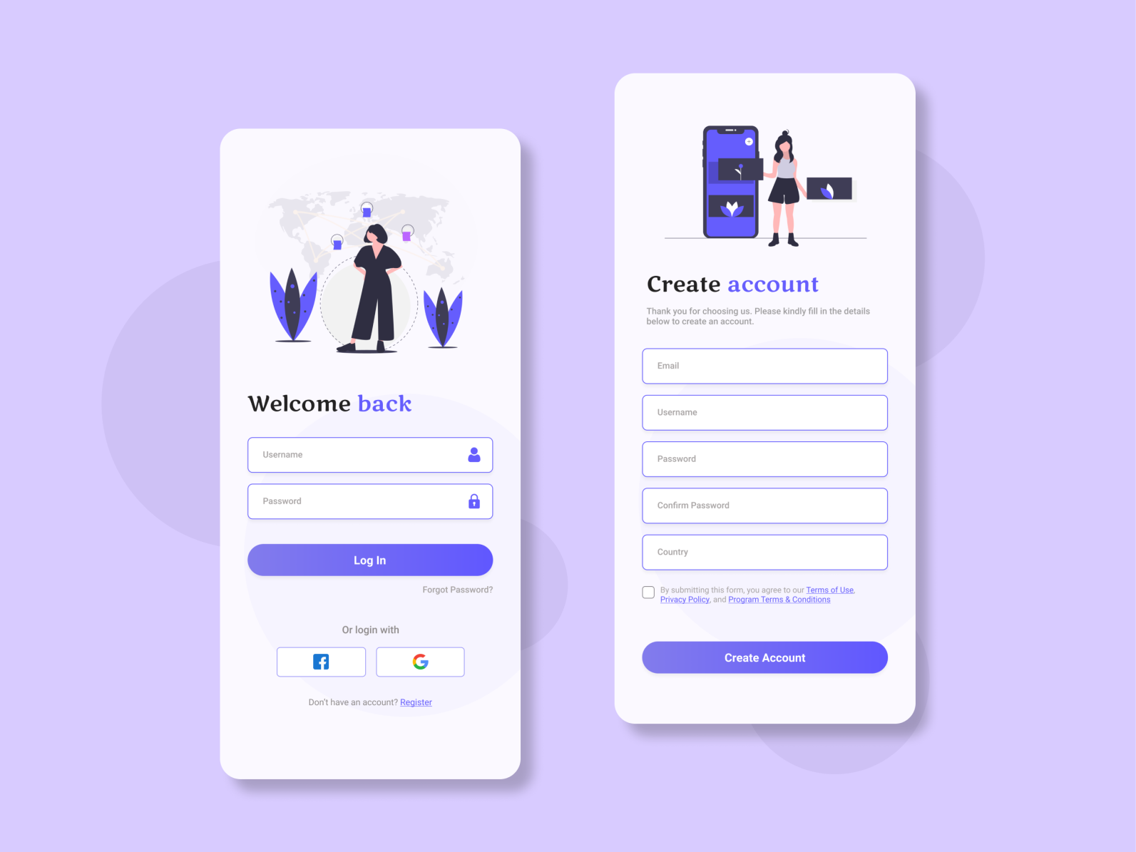 Log In Page by sofiyyah nuratiqah on Dribbble