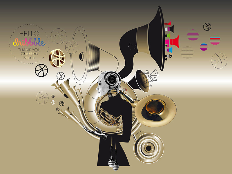 Km7 Dribbble Debut illustration music packaging design