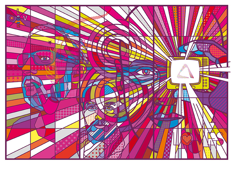 Km7 Achtart exhibition design scenography wall art design illustration