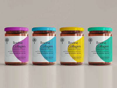 Bovine Collagen bottles branding business design illustration label label design logo nutritional supplements