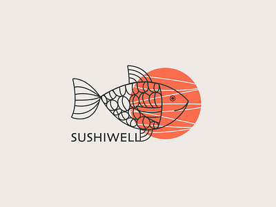SUSHIWELL branding design food graphic design illustration logo sushi sushi delivery