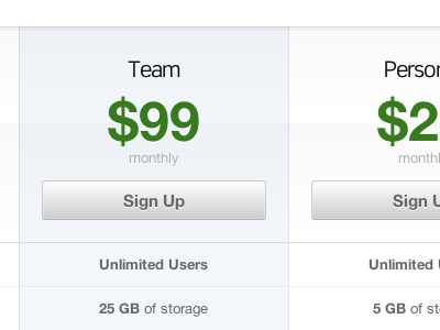 Pricing button linear gradient pricing