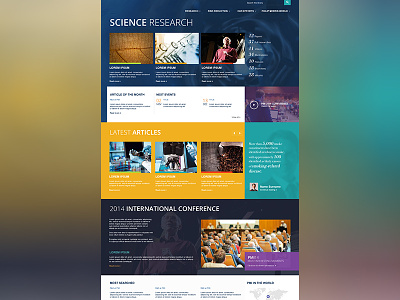 WIP for Science Portal cms conference portal yellow responsive science social