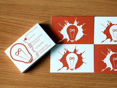 Personal Business Cards business card lightbulb line logo orange personal white