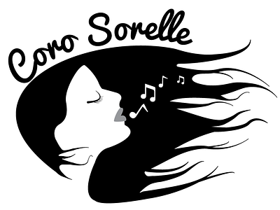 Female Choir Logo choir girl hair logo mark music negative space sing symbol