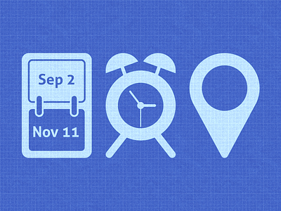Simple Event Icons alarm calendar clock date flat icon icons location pin rectangular simple time
