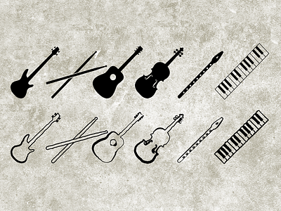 Music Icons + "Child Drawn Effect"